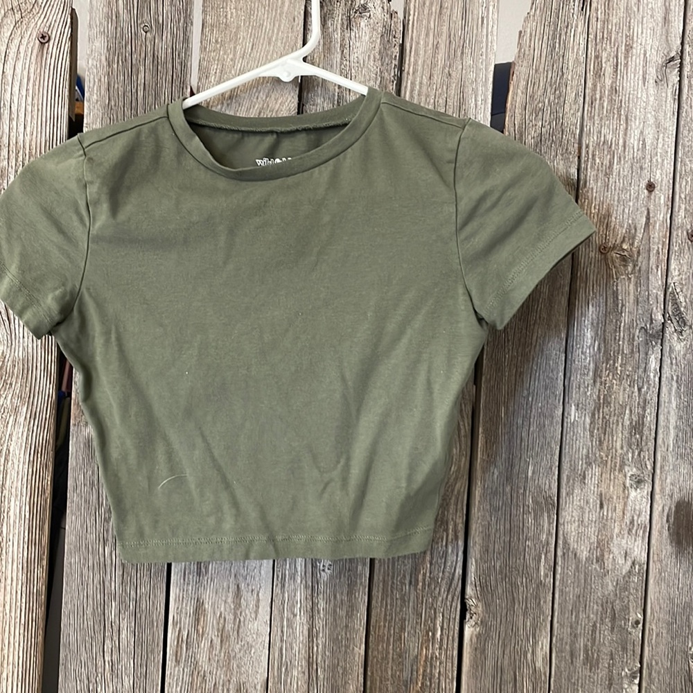 Wild fable olive green crop top
